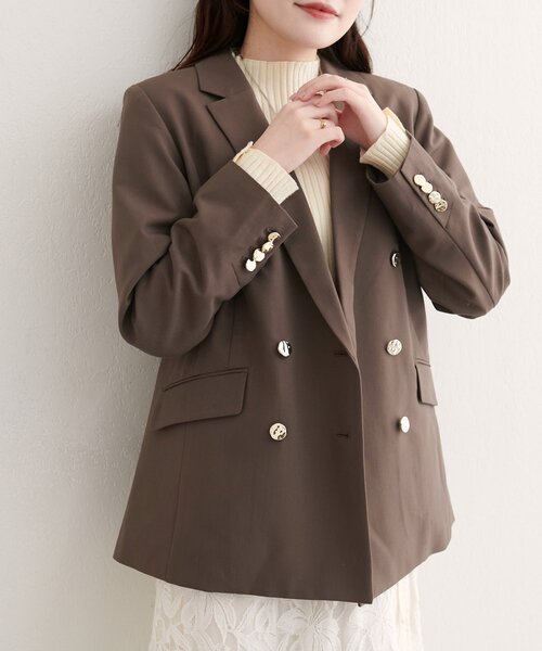 natural couture（ナチュラルクチュール）の「【WEB限定】べこべこ金釦テーラージャケット（テーラードジャケット・レディース・ネイビー/ベージュ/ブラウン/その他1・FREE）」の17枚目の写真