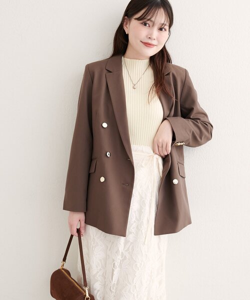 natural couture（ナチュラルクチュール）の「【WEB限定】べこべこ金釦テーラージャケット（テーラードジャケット・レディース・ネイビー/ベージュ/ブラウン/その他1・FREE）」の5枚目の写真