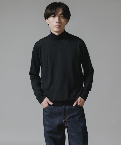 トップス JOHN SMEDLEY SWEATER KNIT Black JOHN SMEDLEY/ジョンスメドレー PULLOVER MTN LS ハイゲージ メリノ