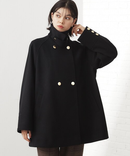 THE SHOP TK （ザ ショップ ティーケー ）の「クラシカルな装い ウールライクスタンドカラーコート（その他アウター・レディース・ネイビー/ナチュラル/チャコールグレー・13/12）」の3枚目の写真