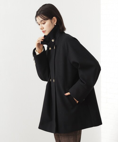 THE SHOP TK （ザ ショップ ティーケー ）の「クラシカルな装い ウールライクスタンドカラーコート（その他アウター・レディース・ネイビー/ナチュラル/チャコールグレー・13/12）」の5枚目の写真