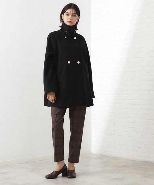 THE SHOP TK （ザ ショップ ティーケー ）の「クラシカルな装い ウールライクスタンドカラーコート（その他アウター・レディース・ネイビー/ナチュラル/チャコールグレー・13/12）」の6枚目の写真