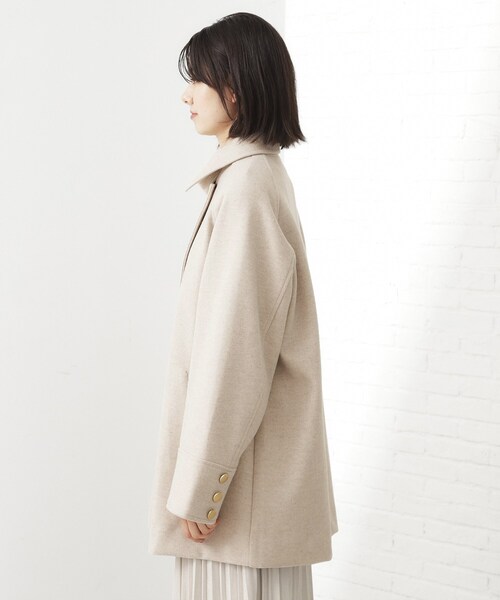 THE SHOP TK （ザ ショップ ティーケー ）の「クラシカルな装い ウールライクスタンドカラーコート（その他アウター・レディース・ネイビー/ナチュラル/チャコールグレー・13/12）」の10枚目の写真