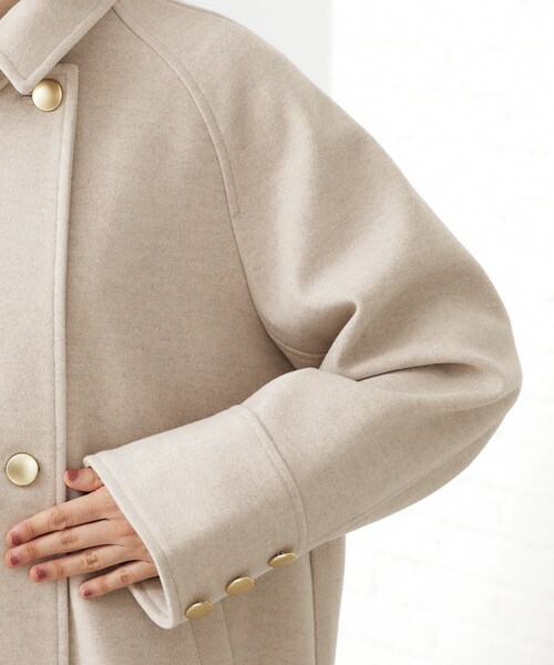 THE SHOP TK （ザ ショップ ティーケー ）の「クラシカルな装い ウールライクスタンドカラーコート（その他アウター・レディース・ネイビー/ナチュラル/チャコールグレー・13/12）」の15枚目の写真