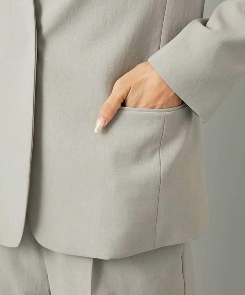 セットアップ対応]ノーカラージャケット（ノーカラージャケット