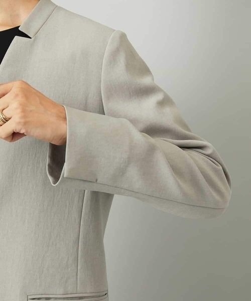 セットアップ対応]ノーカラージャケット（ノーカラージャケット