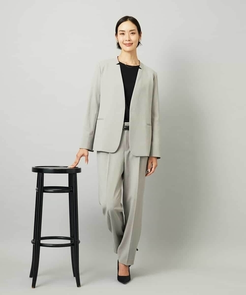 セットアップ対応]ノーカラージャケット（ノーカラージャケット