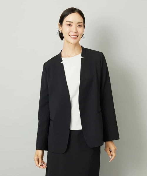 セットアップ対応]ノーカラージャケット（ノーカラージャケット