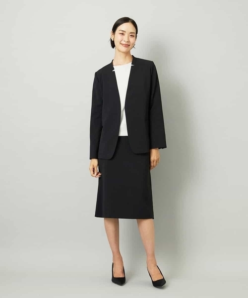 セットアップ対応]ノーカラージャケット（ノーカラージャケット