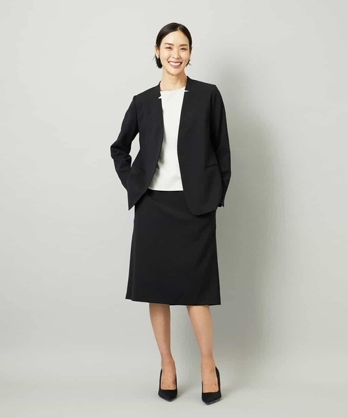 セットアップ対応]ノーカラージャケット（ノーカラージャケット