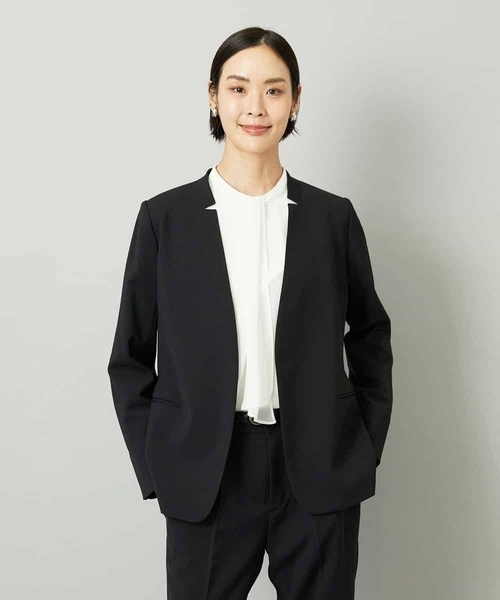 セットアップ対応]ノーカラージャケット（ノーカラージャケット