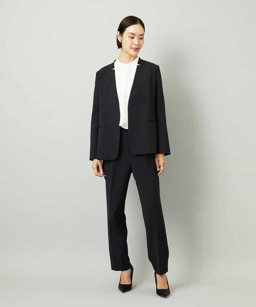 セットアップ対応]ノーカラージャケット（ノーカラージャケット