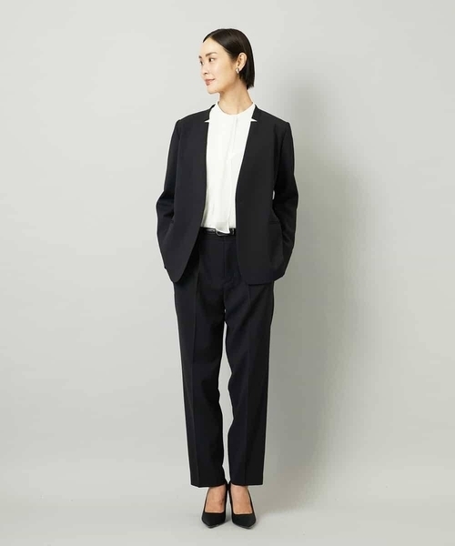 セットアップ対応]ノーカラージャケット（ノーカラージャケット