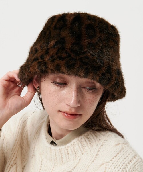 UNITED ARROWS（ユナイテッドアローズ）の「フェイクファー バケットハット（ハット・レディース・ダークブラウン/ブラック・FREE）」の4枚目の写真