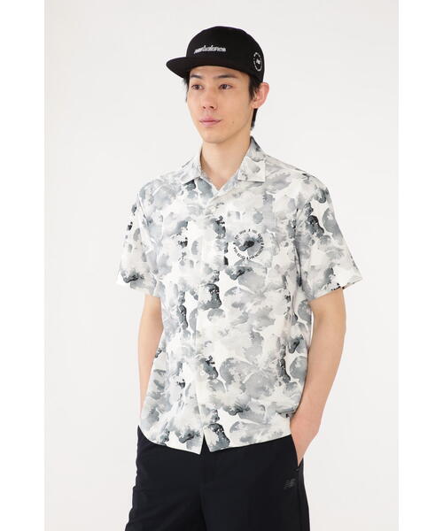 フラワー 半袖 オープン カラーシャツ (MENS METRO)
