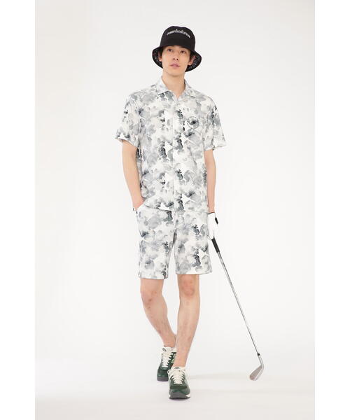 フラワー 半袖 オープン カラーシャツ (MENS METRO)
