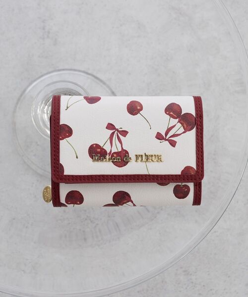 メゾンドフルール　チェリー　財布　さくらんぼ　ピンク メゾンドフルール チェリーウォレット ピンク さくらんぼ チェリー柄