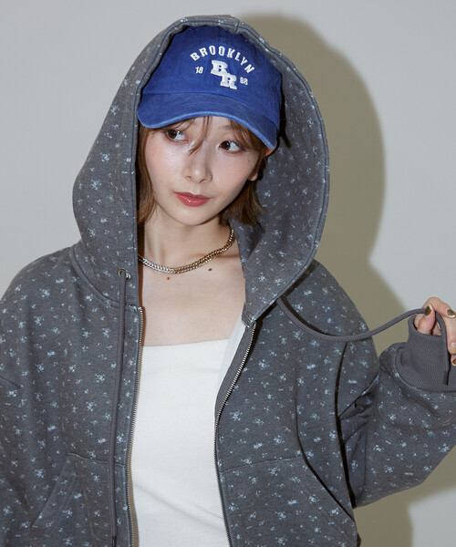 PUBLUX（パブリュクス）の「PUBLUX/パブリュクス 小花柄 クロップド フーディー　限定展開（パーカー・レディース・ネイビー/ブラック/グレー・ﾌﾘ-）」の17枚目の写真