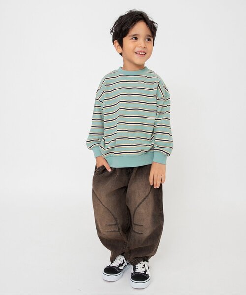 BREEZE（ブリーズ）の「【ジュニア対応】バレルレッグデニムパンツ（デニムパンツ・キッズ・サックスブルー/ブラウン/ネイビー・150/130/140/100/120/90/110）」の6枚目の写真