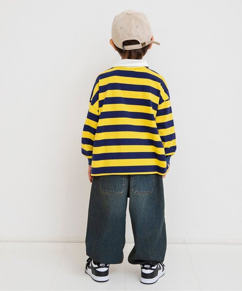 BREEZE（ブリーズ）の「【ジュニア対応】バレルレッグデニムパンツ（デニムパンツ・キッズ・サックスブルー/ブラウン/ネイビー・150/130/140/100/120/90/110）」の13枚目の写真