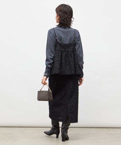 セットアップ対応》ウォッシャブルフェザーチュールタイトスカート