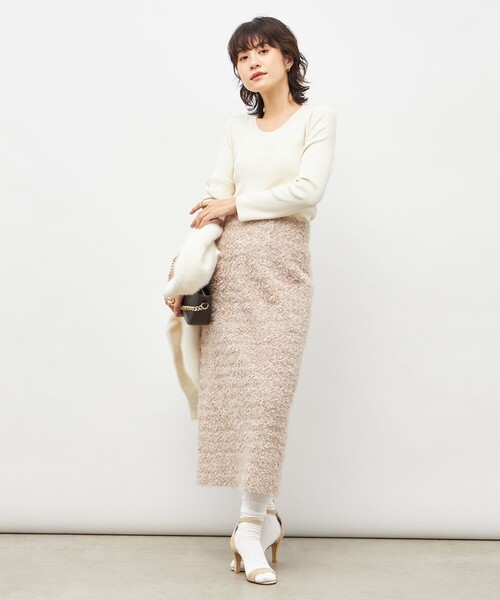 NOLLEY’S Sophi（ノーリーズソフィ）の「《セットアップ対応》ウォッシャブルフェザーチュールタイトスカート（スカート・レディース・ベージュ/ブラック・34/36/38）」の17枚目の写真