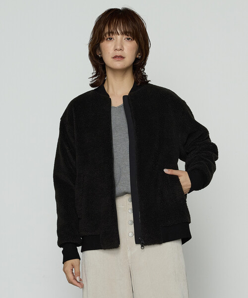 COMME CA Wardrobe（コムサワードローブ）の「WOOL BREND ボア ブルゾン（ブルゾン・レディース・ブラウン/ブラック・FREE）」の6枚目の写真