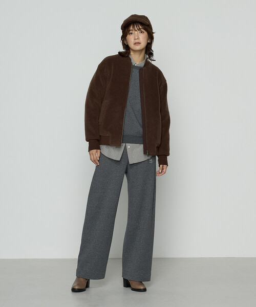 COMME CA Wardrobe（コムサワードローブ）の「WOOL BREND ボア ブルゾン（ブルゾン・レディース・ブラウン/ブラック・FREE）」の7枚目の写真