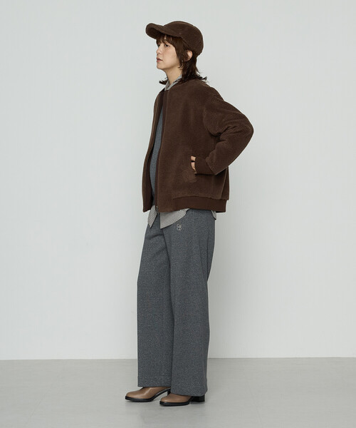 COMME CA Wardrobe（コムサワードローブ）の「WOOL BREND ボア ブルゾン（ブルゾン・レディース・ブラウン/ブラック・FREE）」の8枚目の写真