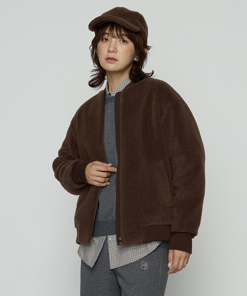 COMME CA Wardrobe（コムサワードローブ）の「WOOL BREND ボア ブルゾン（ブルゾン・レディース・ブラウン/ブラック・FREE）」の10枚目の写真