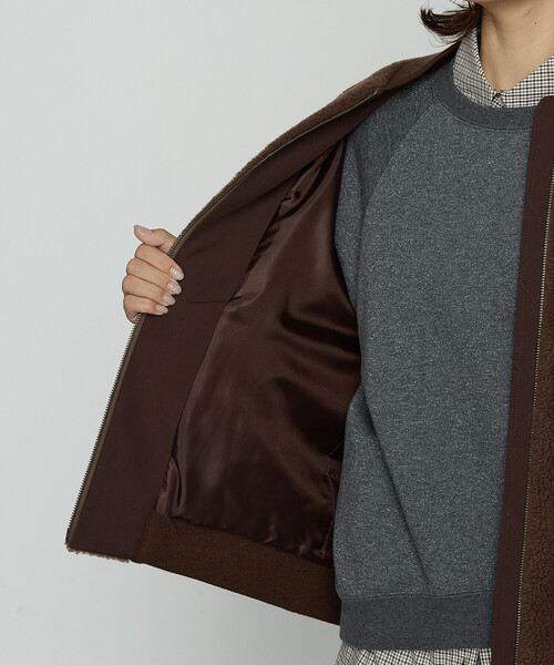 COMME CA Wardrobe（コムサワードローブ）の「WOOL BREND ボア ブルゾン（ブルゾン・レディース・ブラウン/ブラック・FREE）」の15枚目の写真