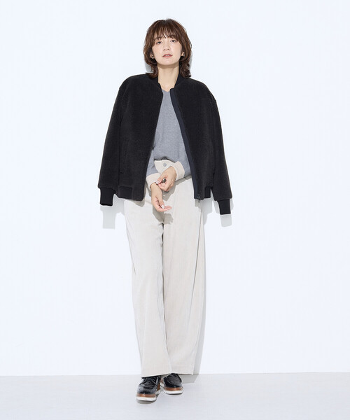 COMME CA Wardrobe（コムサワードローブ）の「WOOL BREND ボア ブルゾン（ブルゾン・レディース・ブラウン/ブラック・FREE）」の21枚目の写真