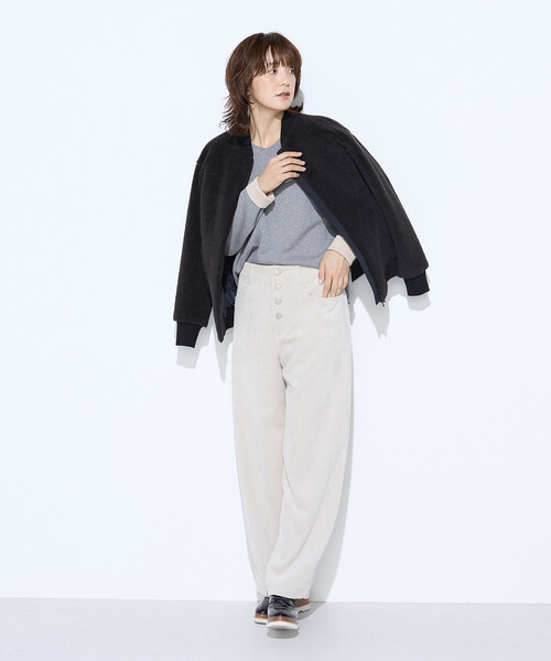 COMME CA Wardrobe（コムサワードローブ）の「WOOL BREND ボア ブルゾン（ブルゾン・レディース・ブラウン/ブラック・FREE）」の22枚目の写真