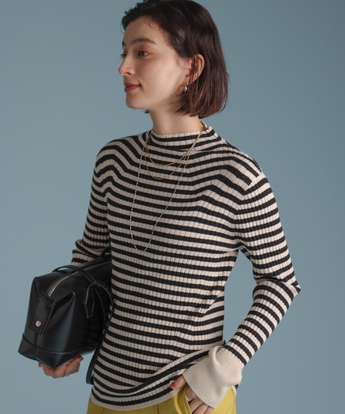 Bou Jeloud(ブージュルード)の「ヒートハイネックニットプルオーバー(ニット/セーター・レディース・A/ピンク/ブラック/オフホワイト/ブルー・FREE)」の1枚目の写真