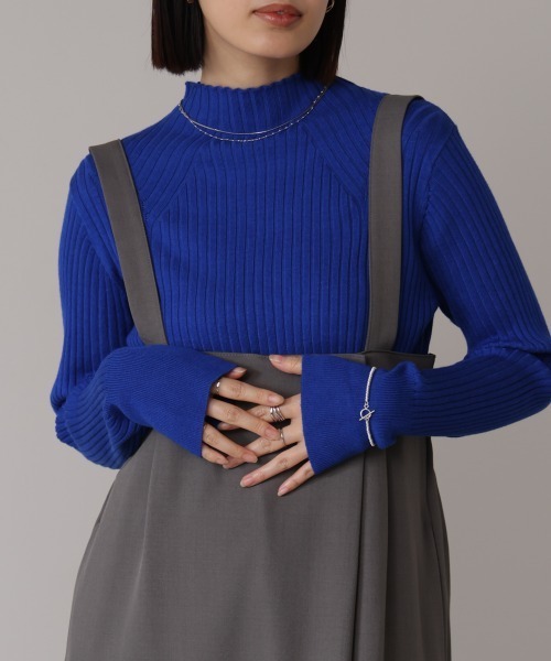 Bou Jeloud(ブージュルード)の「ヒートハイネックニットプルオーバー(ニット/セーター・レディース・A/ピンク/ブラック/オフホワイト/ブルー・FREE)」の4枚目の写真