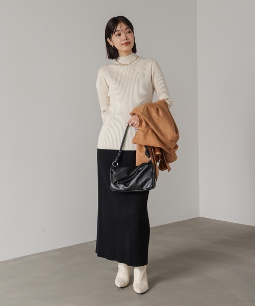 Bou Jeloud(ブージュルード)の「ヒートハイネックニットプルオーバー(ニット/セーター・レディース・A/ピンク/ブラック/オフホワイト/ブルー・FREE)」の9枚目の写真