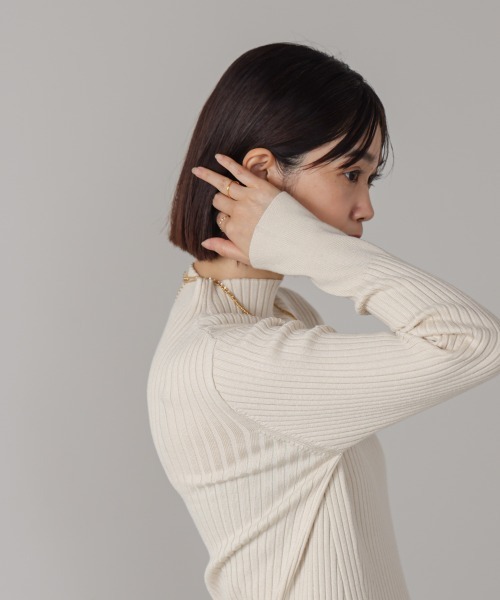 Bou Jeloud(ブージュルード)の「ヒートハイネックニットプルオーバー(ニット/セーター・レディース・A/ピンク/ブラック/オフホワイト/ブルー・FREE)」の15枚目の写真