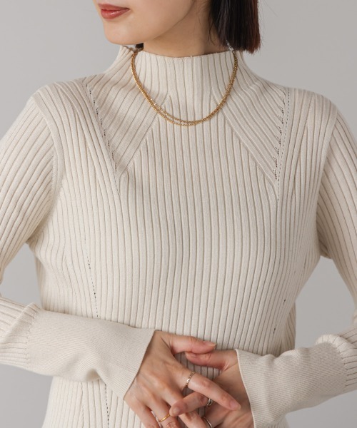 Bou Jeloud(ブージュルード)の「ヒートハイネックニットプルオーバー(ニット/セーター・レディース・A/ピンク/ブラック/オフホワイト/ブルー・FREE)」の16枚目の写真