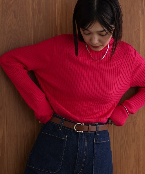 Bou Jeloud(ブージュルード)の「ヒートハイネックニットプルオーバー(ニット/セーター・レディース・A/ピンク/ブラック/オフホワイト/ブルー・FREE)」の18枚目の写真