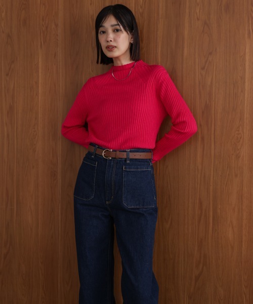 Bou Jeloud(ブージュルード)の「ヒートハイネックニットプルオーバー(ニット/セーター・レディース・A/ピンク/ブラック/オフホワイト/ブルー・FREE)」の19枚目の写真