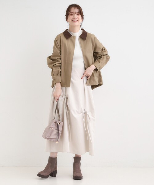 セール】配色衿 ヘリンボーンカバーオール（ブルゾン）｜Cutie Blonde