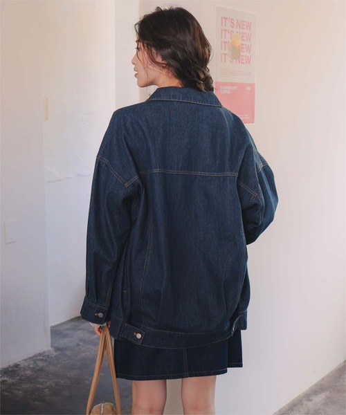 titivate(ティティベイト)の「【26SS新作/2026 SPRING COLLECTION】襟付ルーズデニムジャケット(デニムジャケット・レディース・アイボリー/ライトピンク/ブルー/インディゴブルー・M/L)」の15枚目の写真
