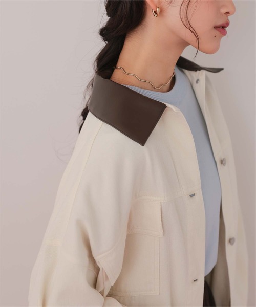 titivate(ティティベイト)の「【26SS新作/2026 SPRING COLLECTION】襟付ルーズデニムジャケット(デニムジャケット・レディース・アイボリー/ライトピンク/ブルー/インディゴブルー・M/L)」の7枚目の写真