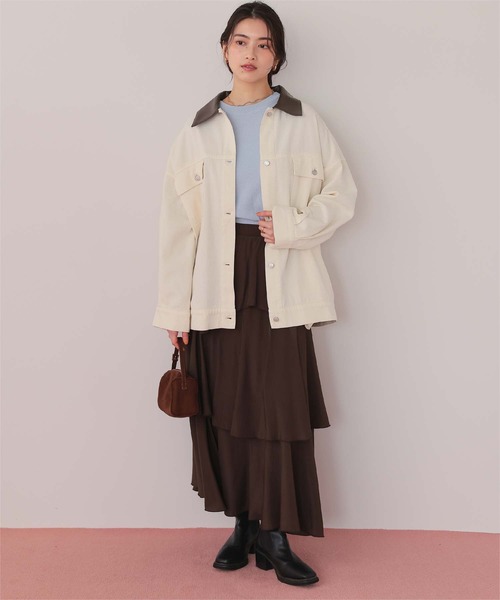 titivate(ティティベイト)の「【26SS新作/2026 SPRING COLLECTION】襟付ルーズデニムジャケット(デニムジャケット・レディース・アイボリー/ライトピンク/ブルー/インディゴブルー・M/L)」の8枚目の写真