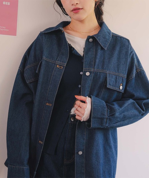 titivate(ティティベイト)の「【26SS新作/2026 SPRING COLLECTION】襟付ルーズデニムジャケット(デニムジャケット・レディース・アイボリー/ライトピンク/ブルー/インディゴブルー・M/L)」の16枚目の写真