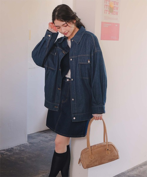 titivate(ティティベイト)の「【26SS新作/2026 SPRING COLLECTION】襟付ルーズデニムジャケット(デニムジャケット・レディース・アイボリー/ライトピンク/ブルー/インディゴブルー・M/L)」の17枚目の写真