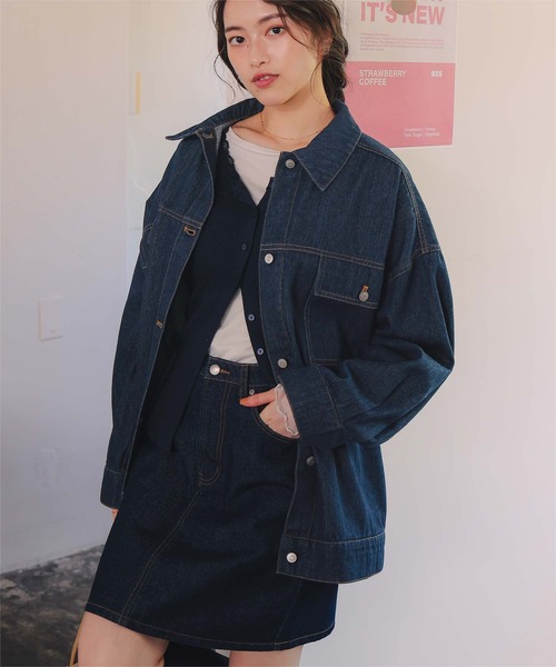 titivate(ティティベイト)の「【26SS新作/2026 SPRING COLLECTION】襟付ルーズデニムジャケット(デニムジャケット・レディース・アイボリー/ライトピンク/ブルー/インディゴブルー・M/L)」の18枚目の写真