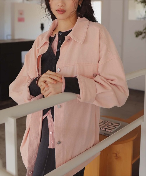 titivate(ティティベイト)の「【26SS新作/2026 SPRING COLLECTION】襟付ルーズデニムジャケット(デニムジャケット・レディース・アイボリー/ライトピンク/ブルー/インディゴブルー・M/L)」の5枚目の写真