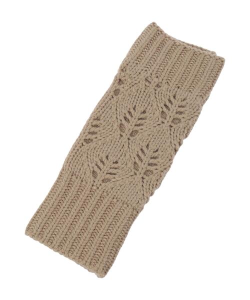 Samansa Mos2（サマンサ モスモス）の「葉っぱ柄透かし編みアームウォーマー（手袋・レディース・キナリ/モカ・F）」の3枚目の写真
