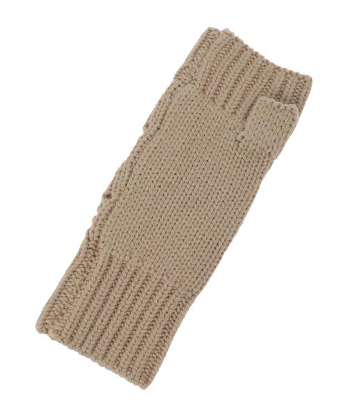 Samansa Mos2（サマンサ モスモス）の「葉っぱ柄透かし編みアームウォーマー（手袋・レディース・キナリ/モカ・F）」の4枚目の写真